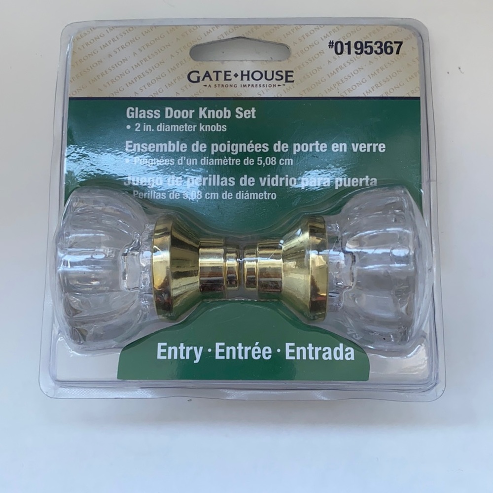 Glass door knob set NEw in original box